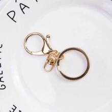 1pc Unisex Gold/silver Lobster Clasp 3pcs Metal Keychain Diy Accessory For Keyring, Fashionable - Gold - View 1