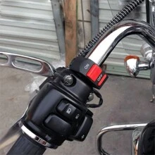 1個黑色機車配件,2線開關具備led前照燈,手把燈,啟動按鈕和關閉按鈕多功能 - 黑色 - 查看 2