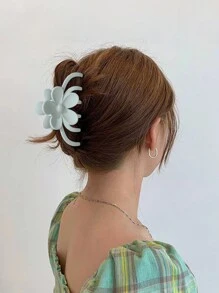 3pcs Large Flower Shape Hair Claw Clip, Matte Solid Color Hair Clip - Multicolor - View 2