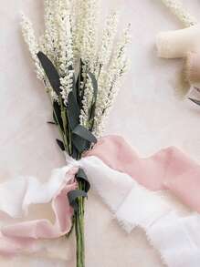 5m/cuộn Frayed Nếp nhăn Chiffon Ruy băng lụa Thủ công Rách Lễ cưới Buổi tiệc Bó hoa Qủa tặng Đóng gói Đồ trang trí Đồ thủ công DIY - Màu Hồng baby - Xem 2