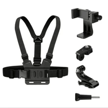 通用手機胸掛式背帶支架,戶外智能手機 Pov 視頻手機夾,手機支架胸帶支架 - 黑色 - 查看 9