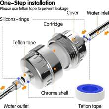 Shower Filter - Shower Head Filter For Hard Water, Softens Shower Water For Healthy Refreshing Bath - Reduces Dry Itchy Skin, Dandruff - Improves Hair Growth, Filter Cartridge - Silver - View 7