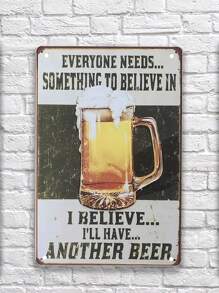 1pc Funny Metal Signs Vintage Bar Cafe Tin Signs Cheers Wall Decor Accessories For Home Bar Decorative Signs & Plaques Home & Kitchen Basement And Wine Cellar Underground Cave Another Beer 8 X 12 Inch