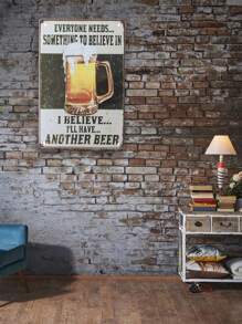 1pc Funny Metal Signs Vintage Bar Cafe Tin Signs Cheers Wall Decor Accessories For Home Bar Decorative Signs & Plaques Home & Kitchen Basement And Wine Cellar Underground Cave Another Beer 8 X 12 Inch