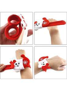 1/6/12 pièces Décoration de bracelet de cercle à tapoter pour la fête de Noël, cadeau, Père Noël, bonhomme de neige, renne, décoration de fête du Nouvel An (style aléatoire), Noël