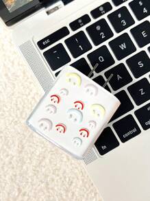 5入組表情圖案數據線保護頭和充電頭套套裝 - 白色 - 查看 5