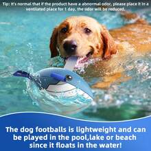 1pc Pet Dog Toy With Built-in Belt And An Inflator Included, Interactive Indoor & Outdoor Blue Football Toy For Small, Medium & Large Dogs - Blue - View 4