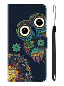 GLANDOTU Funny Printed Mandala Owl PU Leather Flip Case Magnetic Closure Foldable Base Card Holder Wallet Compatible With Samsung Galaxy Motor And Other Phone Models. Compatible With IPhone15/15Plus/15Pro/15Promax - Multicolor - View 5