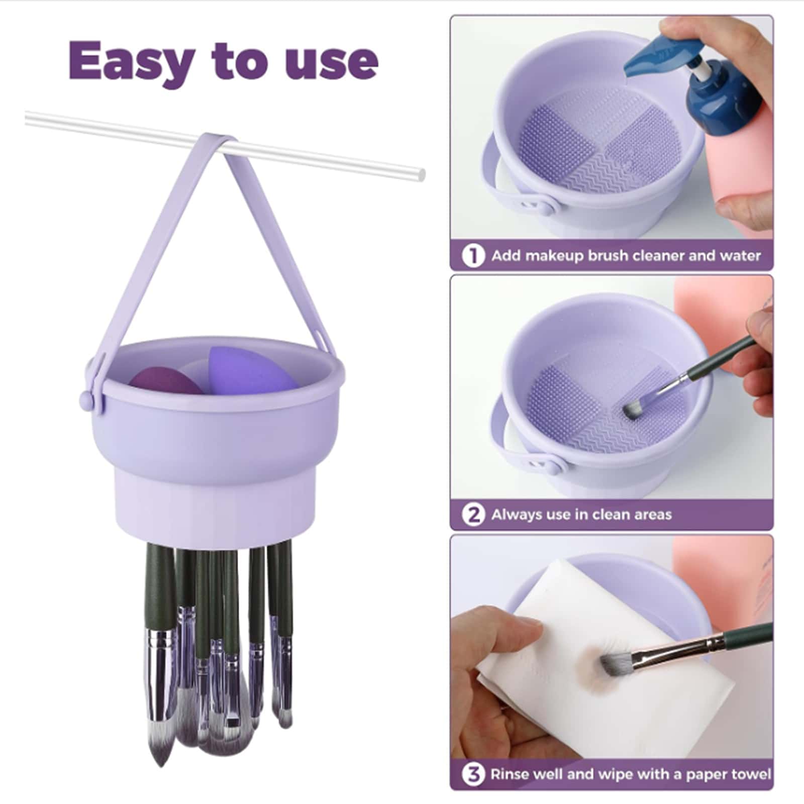 A Brush Washing Bucket That Can Hang Brushes For Desktop Makeup Brush