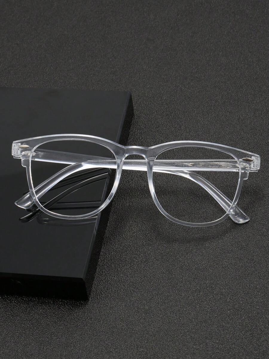 1 副男士商务无度数眼镜，厚黑框，飞行员设计，可配度数镜片。是情侣、商务学生和教师节的理想礼物。 - 無色 - 查看 1