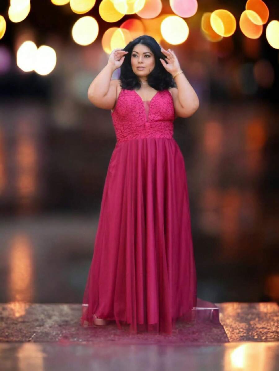 Women Dresses - Rose Red - View 1