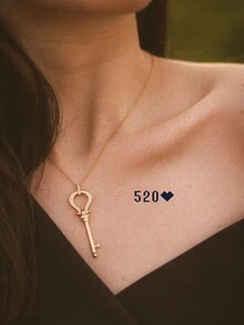 2 piezas de tatuajes de dedo impermeables con letras de corazón y números arábigos - Marrón - Ver 2