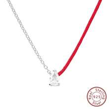 Moonmory 一件時尚真正 925 純銀紅繩吊墜項鍊女式熱藍色繩滴水水晶項鍊首飾聖誕禮物圓形寶石 18k 鍍金 - 圓形寶石 18K 鍍金 - 查看 21