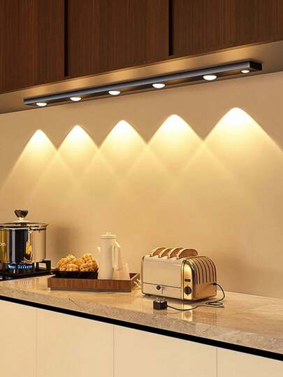 1pc/set Ultra-thin Usb Rechargeable 3 Light Colors Led Sensor Cat Eye Hill Lamp, Available In 7.87in / 11.8in / 15.75in / 19.7in