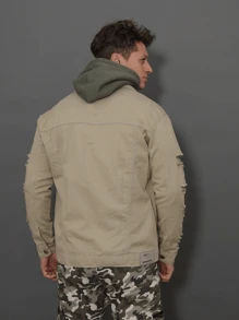 Men Denim Jackets - Rượu sâm banh - Xem 3