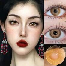 Morningcon 棕色美瞳隱形眼鏡,自然效果大美瞳度數配方,適用於近視眼 - 棕色 - 查看 4