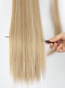 24 Zoll lange gerade Pferdeschwanz Haarverlängerungen, braune Farbe, hitzebeständige synthetische Faser, geeignet für Mädchen und Frauen für den täglichen Gebrauch