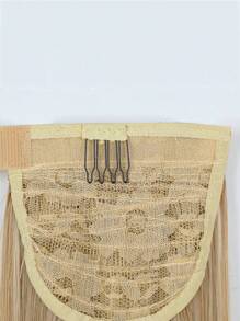 24 Zoll lange gerade Pferdeschwanz Haarverlängerungen, braune Farbe, hitzebeständige synthetische Faser, geeignet für Mädchen und Frauen für den täglichen Gebrauch