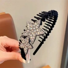 1 pieza Diadema con estrella brillante y strass de niña - Accesorio para el cabello, pasador (Debido a que es hecho a mano, el color y la posición de las estrellas pueden tener ligeras diferencias con respecto a la imagen, entrega aleatoria)