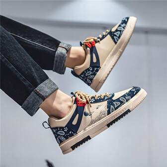 透氣休閒手工製作帆布鞋帶多層鞋底適用於男士步行鞋