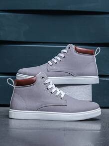 Men's Casual Sports Skateboard Shoes, Anti-slip, Four Seasons All-match Style, Suitable For Students - Light Grey - View 2