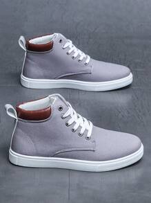 Men's Casual Sports Skateboard Shoes, Anti-slip, Four Seasons All-match Style, Suitable For Students - Light Grey - View 3