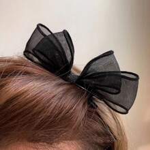 2pcs/Pack Mesh Bowknot Hair Clips For Girl