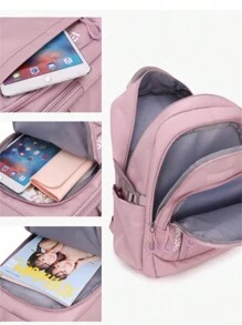 Women Functional Backpacks - 藕粉色 - 查看 3