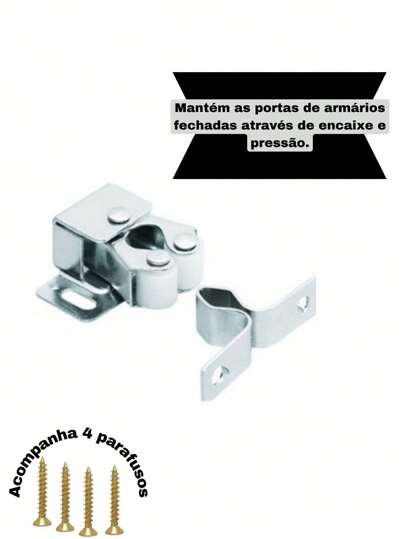 Fecho Rolete para Móveis Acompanha Parafusos