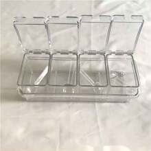 Especiero acrílico 4 piezas con cuchara - transparente - Ver 6