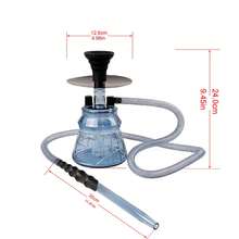 1套便攜式亞克力材質水煙,光澤色圖案,適用於酒吧,水煙吧,家庭和戶外使用 - 黑色 - 查看 2