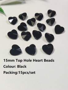 15入組15mm雜色玻璃心型/蝴蝶形吊墜/珠寶製作