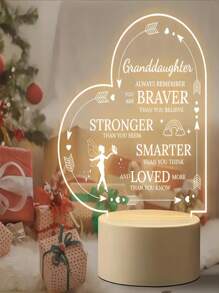 1pc Personalized LED Light Acrylic Message Board, Erasable USB Home Drawing Board, Bedroom Night Light, Birthday & Graduation Gift For Teenagers - White - View 4