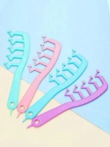 4 piezas/paquete Flecos en forma de Z cortes de cabello clips en 4 colores para DIY peinado - Multicolor - Ver 1