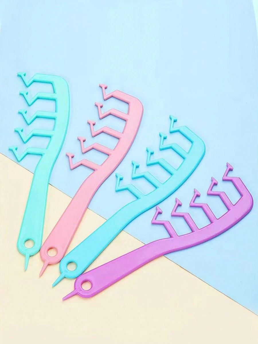 4 piezas/paquete Flecos en forma de Z cortes de cabello clips en 4 colores para DIY peinado - Multicolor - Ver 1