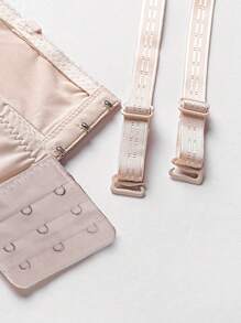 Contrast Lace Underwire Bra, Lingerie - Beige - View 3