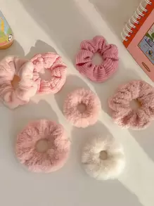 7/1 件装 女士兔毛发圈 加厚纯色弹力发圈 发绳 发饰 日常佩戴 马尾辫、丸子头、搭配妆容 秋冬粉色配饰 发圈 发绳 休闲妆容 居家健身 女士配饰 头饰 - 彩色 - 查看 4