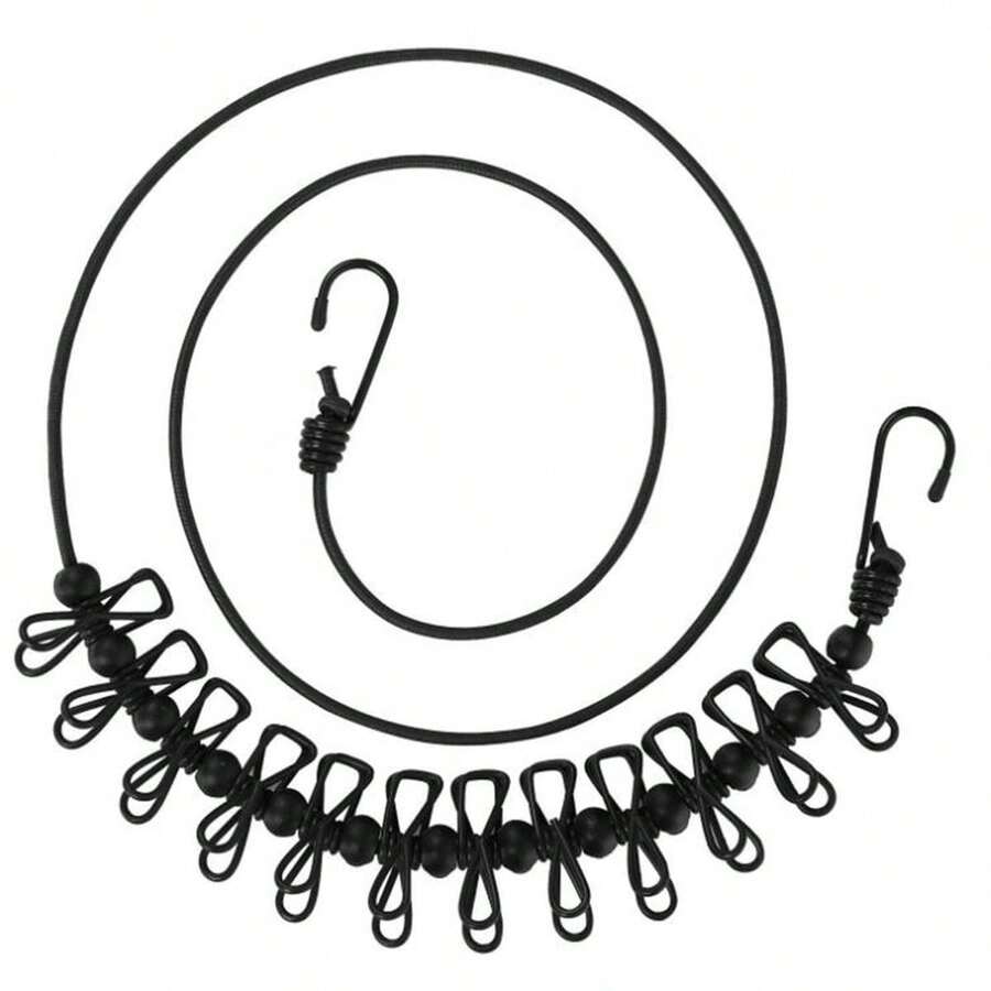 1 Miếng 1.8m Đa chức năng Có thể thu vào Dây phơi quần áo Đến 3.6m In Đen - màu đen - Xem 1