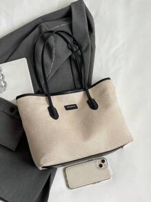 大容量彩色手提包/单肩包，适合大学课堂、背包、返校季使用，轻便易携，商务休闲风格，适合青少年、女性、大学生、白领和年轻职业人士，是返校、大学、办公室、中学、高中、工作、商务、通勤的理想之选，时尚拉链手提包