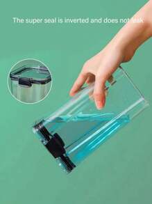 1只精美廚房食物容器谷物穀物分類密封儲物罐,防潮防蟲乾果茶麵條收納盒/黑色