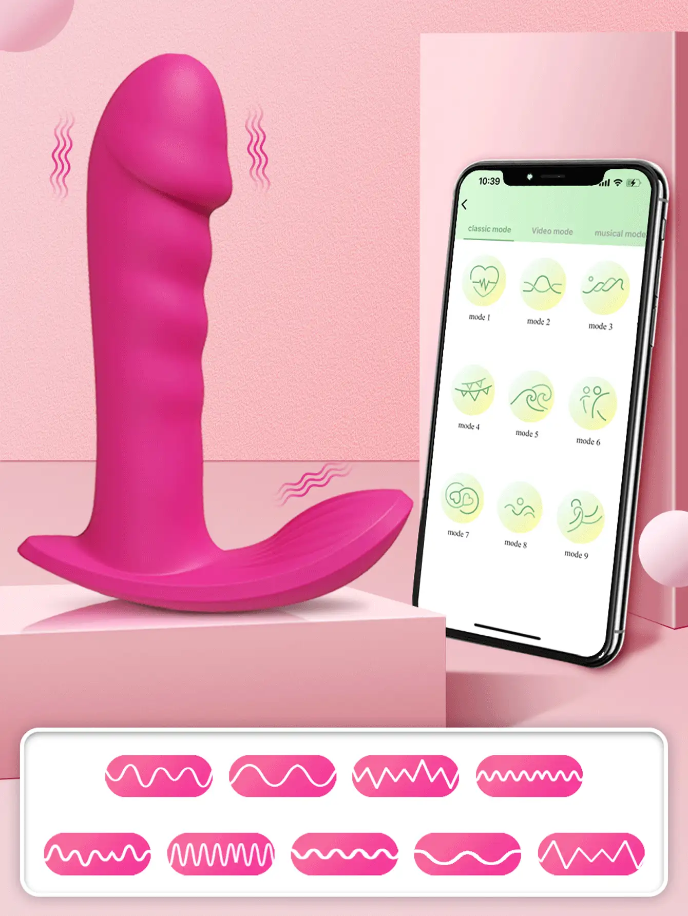Vibrador consolador de estimulación del clítoris del punto G, vibrador de bragas con Control remoto de aplicación femenina, Juguetes sexuales para mujeres