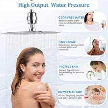 Shower Filter - Shower Head Filter For Hard Water, Softens Shower Water For Healthy Refreshing Bath - Reduces Dry Itchy Skin, Dandruff - Improves Hair Growth, Filter Cartridge - Silver - View 4