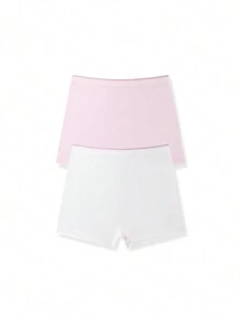 Annil Girls' Flat Angle Underwear 2 Packs Modal Woven Seamless Four Corner Bottoms For Breathability - Pink - View 2