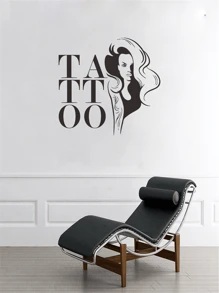 1pc Tattoo Vinyl Wall Sticker - Perfect for Tattoo Studios and Body Art Decorations - Black - View 7