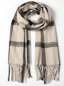 1條男女適用多色格紋圍巾,適合秋冬季,保暖時尚,適用於日常使用 - 彩色 - 查看 1