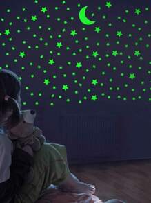 421Pcs Glow In The Dark Wall Stickers Luminous Glow In The Dark Stars Moon For Ceiling Noctilucent Wall Stickers Murals Decals For Home Art, Stickers, Wall Decal, Vinyl Decal For Home Decorations, Spring Decoration Items Refresh Your Home, Rama Decoration Stickers Gifts Birthday Graduation