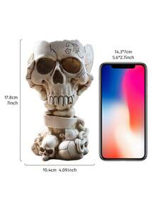 1入組白色現代創意手持骷髏形狀花盆,歐式樹脂古董風格園藝裝飾花盆,適用於庭院、花園等個性化裝飾 - 白色 - 查看 5