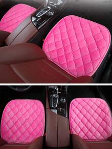 2入組前排玫瑰色絨毛汽車座墊 - 玫紅色 - 查看 2