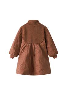Annil Tween Girls Standing Collar Mid Length Padded Coat Winter Student Fashion Warm Windproof Jacket