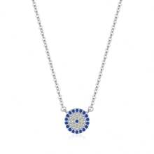 S925純銀靈眼配透明立方氧化鋯水滴項鍊,女士首飾禮物祝福之選,精緻禮物/禮品 - 銀色 - 查看 7